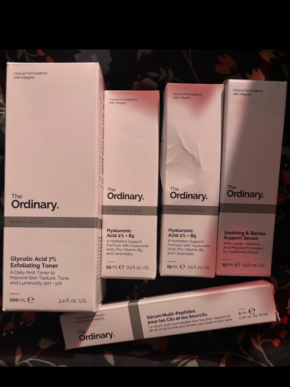 NIB The Ordinary Bundle Glycolic Toner, Hylauronic acid, Barrier , Lash serum